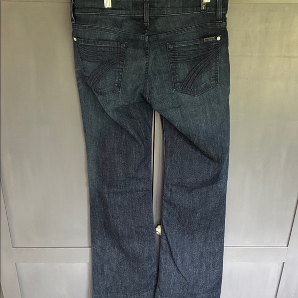7 For All Mankind Women's Dark Blue Flare Jeans 29 Dojo - Picture 2 of 4